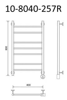 Полотенцесушитель электрический Маргроид В10 Р80*40 хром 10-8040-257R